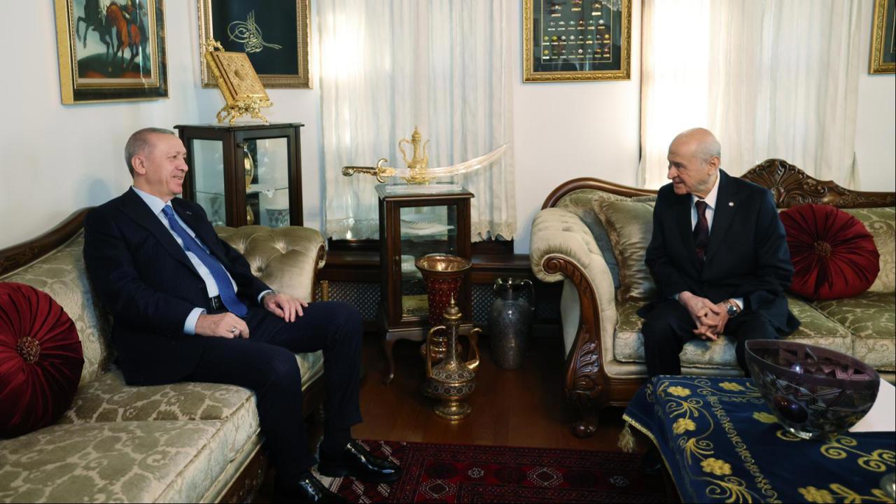 Cumhurbaşkanı Erdoğan ve MHP Lideri Bahçeli Toplantıda Buluştular