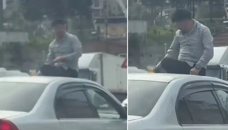 Trafikte Şaşkınlık Yaratan Olay: Otomobil Üzerinde Alem Yapıldı!